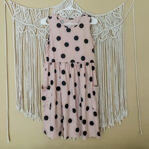 Polka Dot Light Pink Dress with Pockets